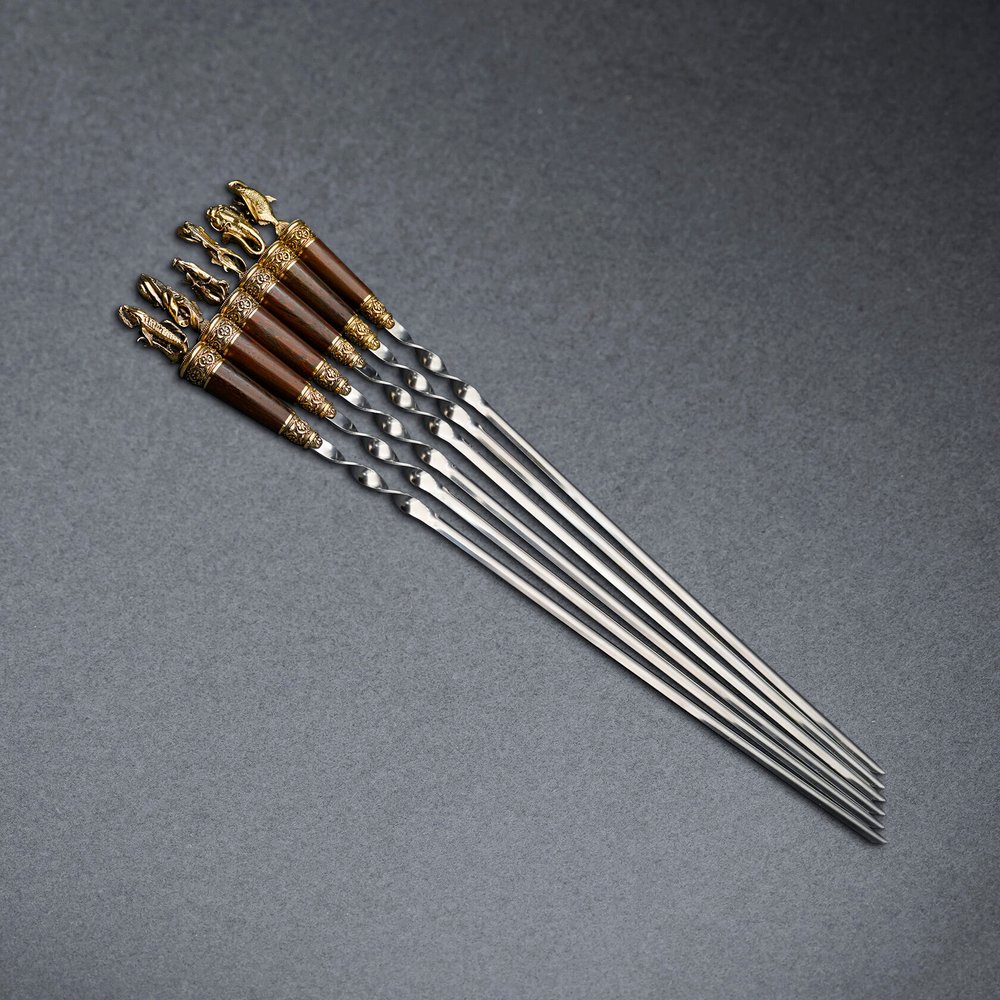 Подарочный набор шампуров "Удачный улов", рукояти венге