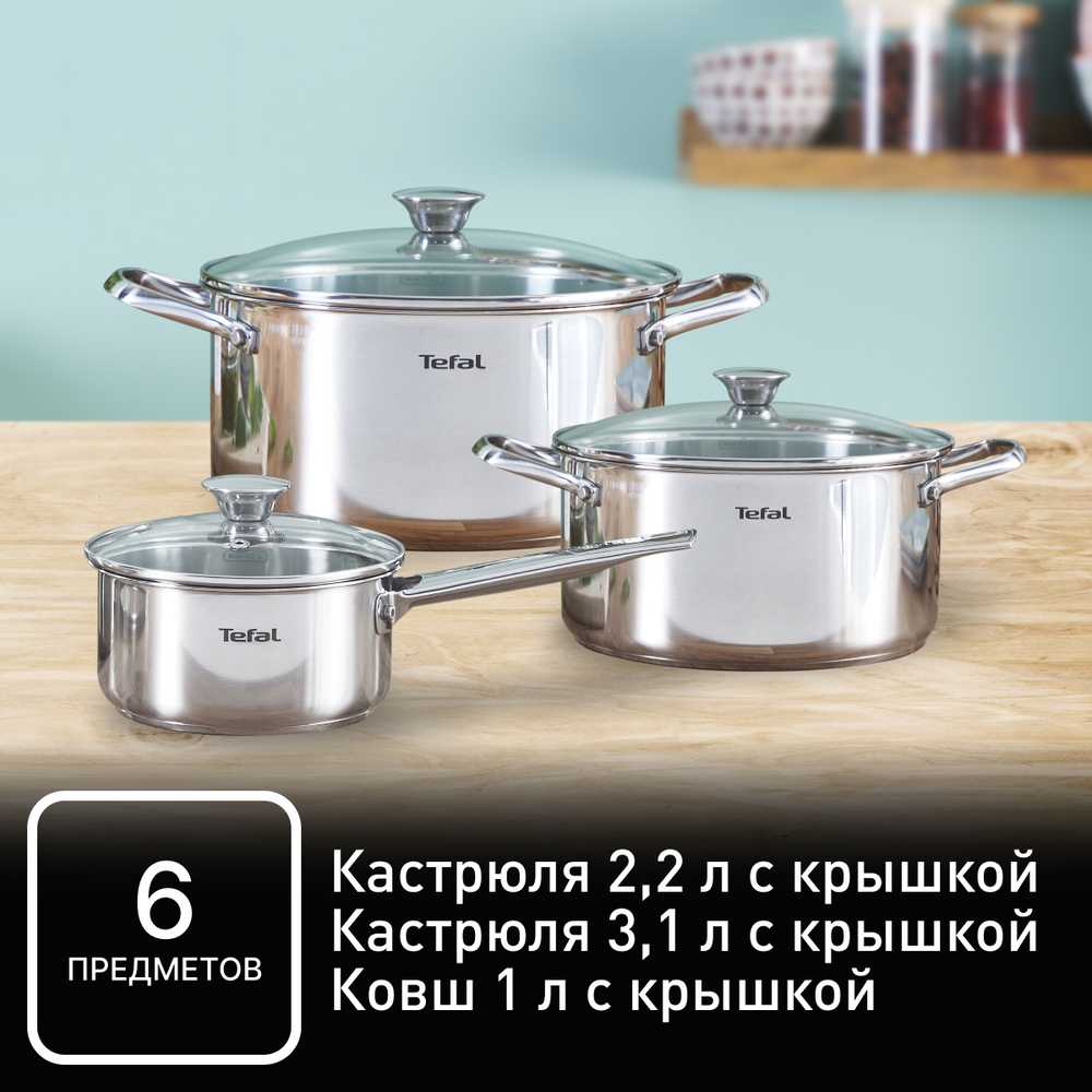 Набор посуды Tefal Cook Eat 6 предметов B921S604