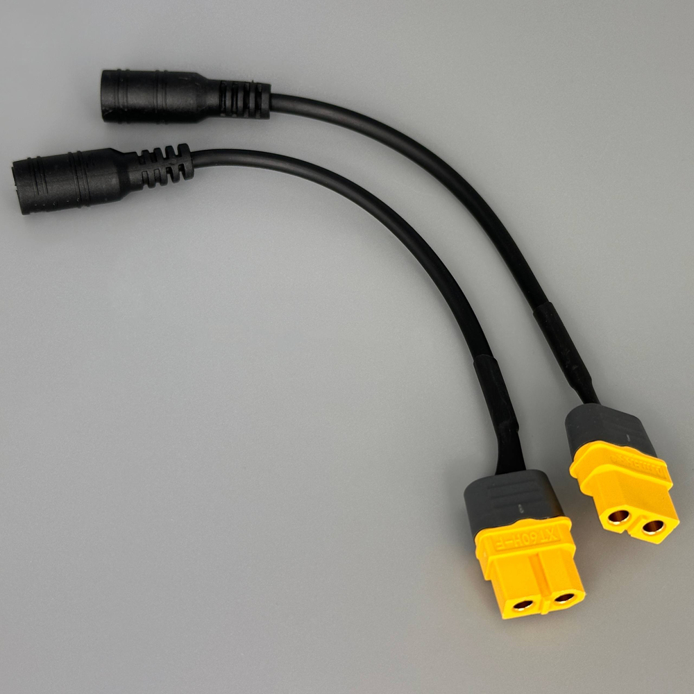 Переходники длиной 10см Джек 5,5мм на XT60 (2 Штуки)