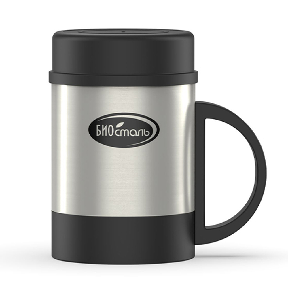 Термокружка Biostal (0,37 литра) с пластиковой ручкой и крышкой