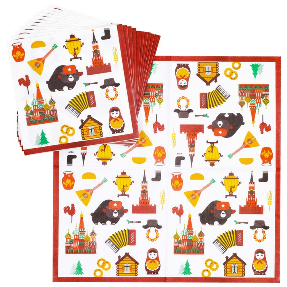 Салфетка Русский Стиль 33см 12шт