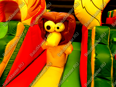 Коммерческий надувной батут "Зверята с крышей" 10*6*6 м