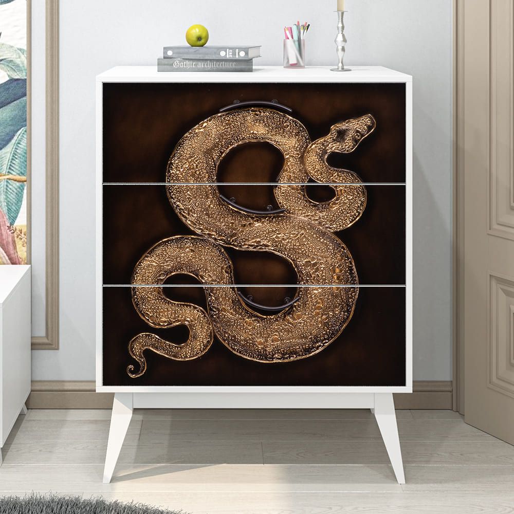 Комод Серпентис с 3 ящиками Айс