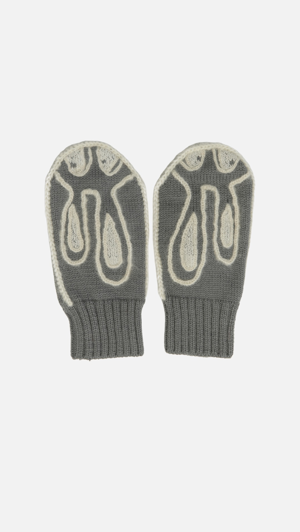 Серые варежки «Зайчики»