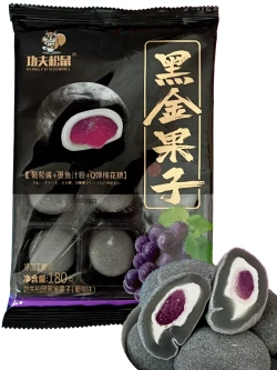 Пирожные моти Kung Fu Mochi черные с виноградной начинкой 180 г