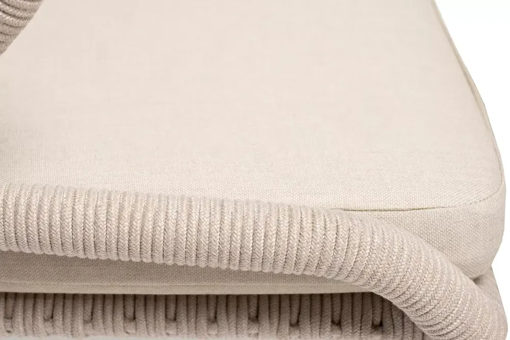 "Малага" обеденная группа на 4 персоны со стульями "Милан", каркас белый, роуп бежевый