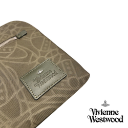 VIVIENNE WESTWOOD СУМКА КЛАТЧ ЗЕЛЕНЫЙ С ТИСНЕНИЕМ ЛОГОТИПА БРЕНДА