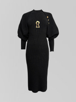 Платье вязаное без рукавов с металлической вставкой и болеро в комплекте