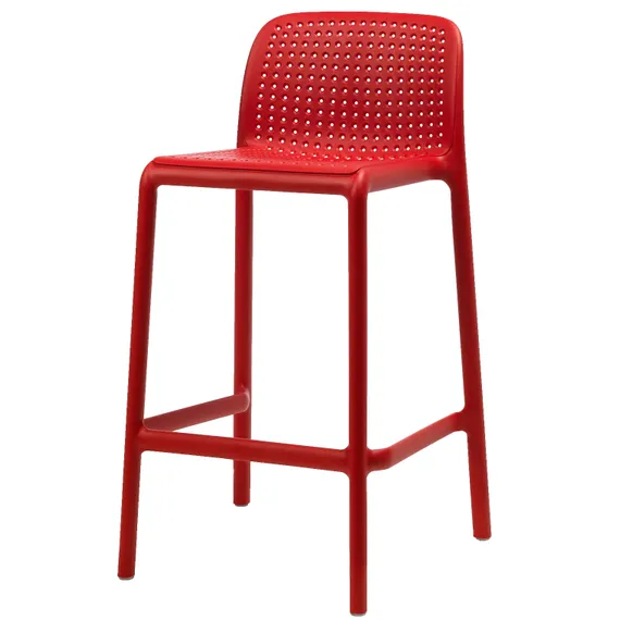 Красный пластиковый полубарный стул Lido Mini | Nardi | Италия