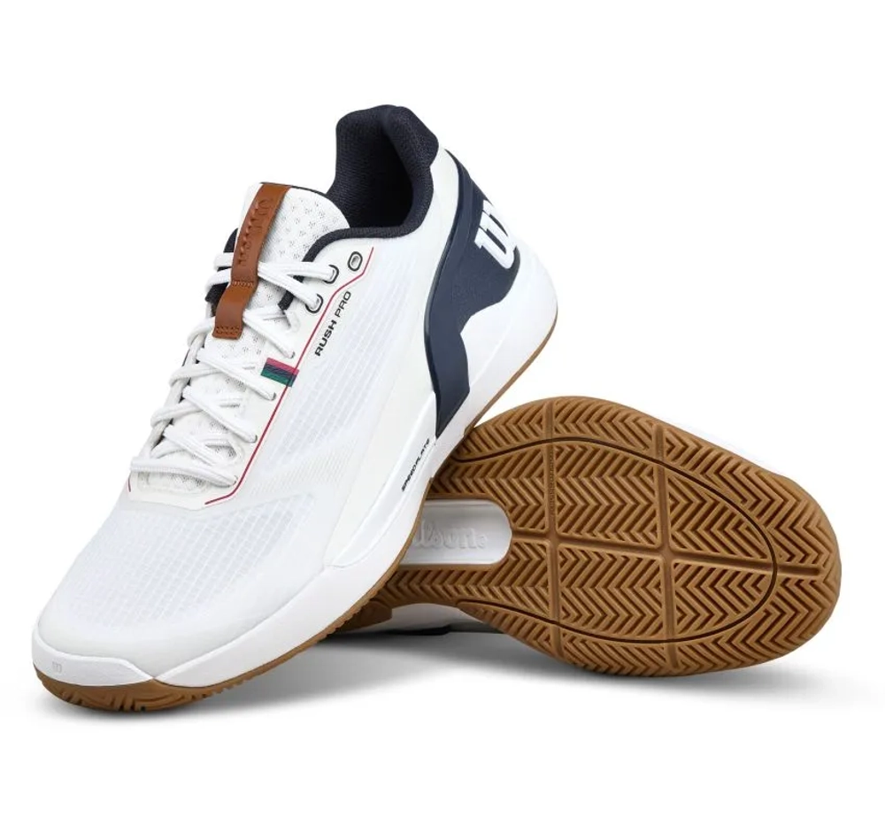 Мужские кроссовки теннисные Wilson Rush Pro 5 - white/navy blazer/gum1a