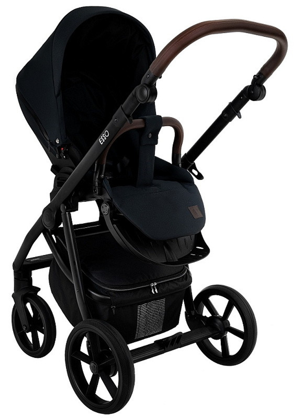 Детская коляска Roan Esso 3 в 1 с автокреслом Pituso Baesa Pro Black ESS111/1 Caviar/Black
