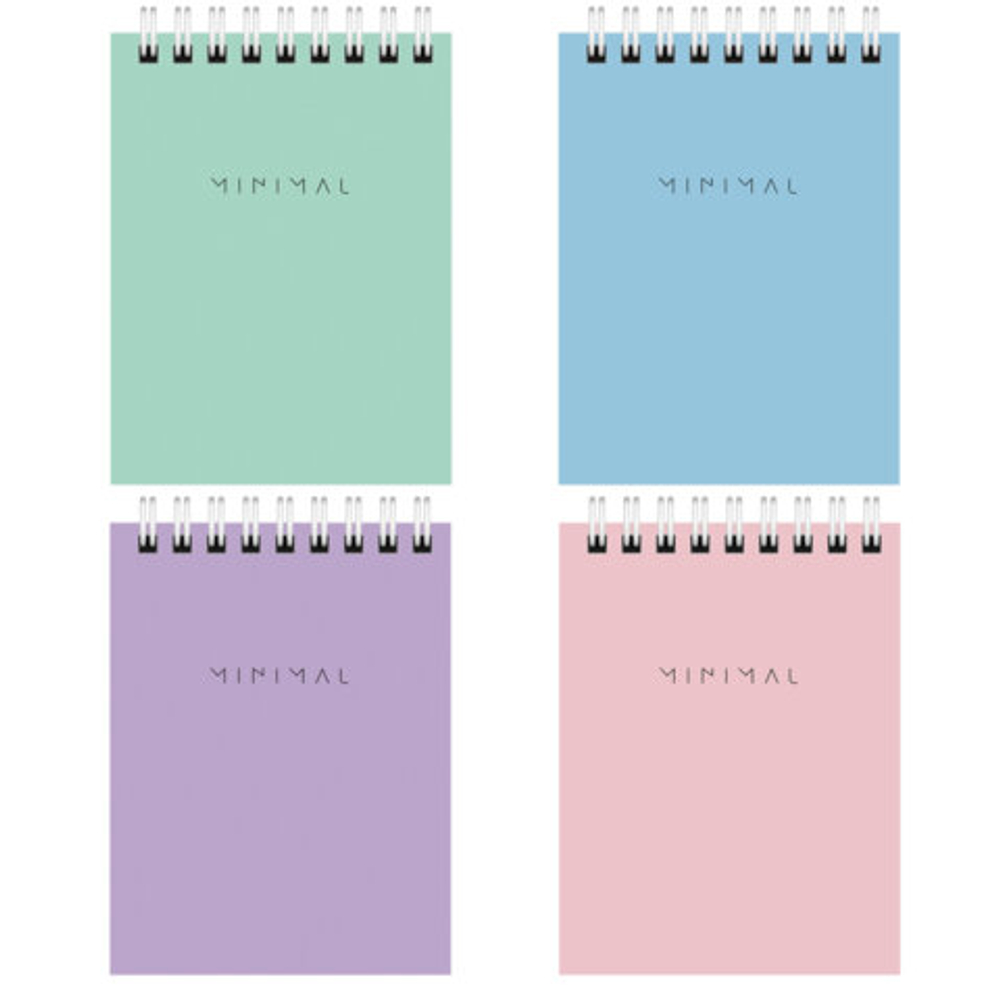 Блокнот МАЛЫЙ ФОРМАТ А7 75х105мм, 40л, гребень, картон, клетка, BRAUBERG Minimal Pastel, 116431