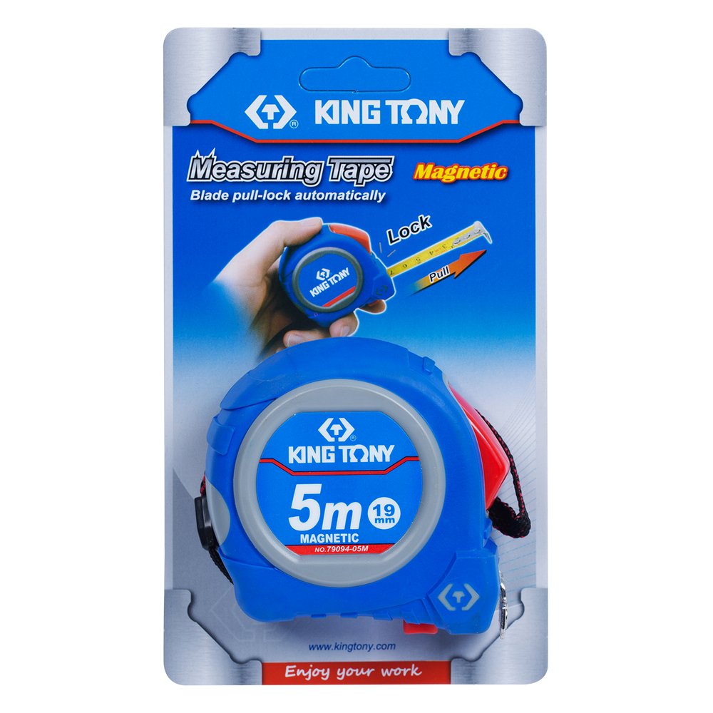 Рулетка измерительная 5 м, магнитный крюк KING TONY 79094-05M