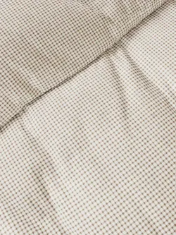 Декоративная наволочка с рюшами, оборками "Бежевая клеточка" 40х60 см, 1 шт, без молнии