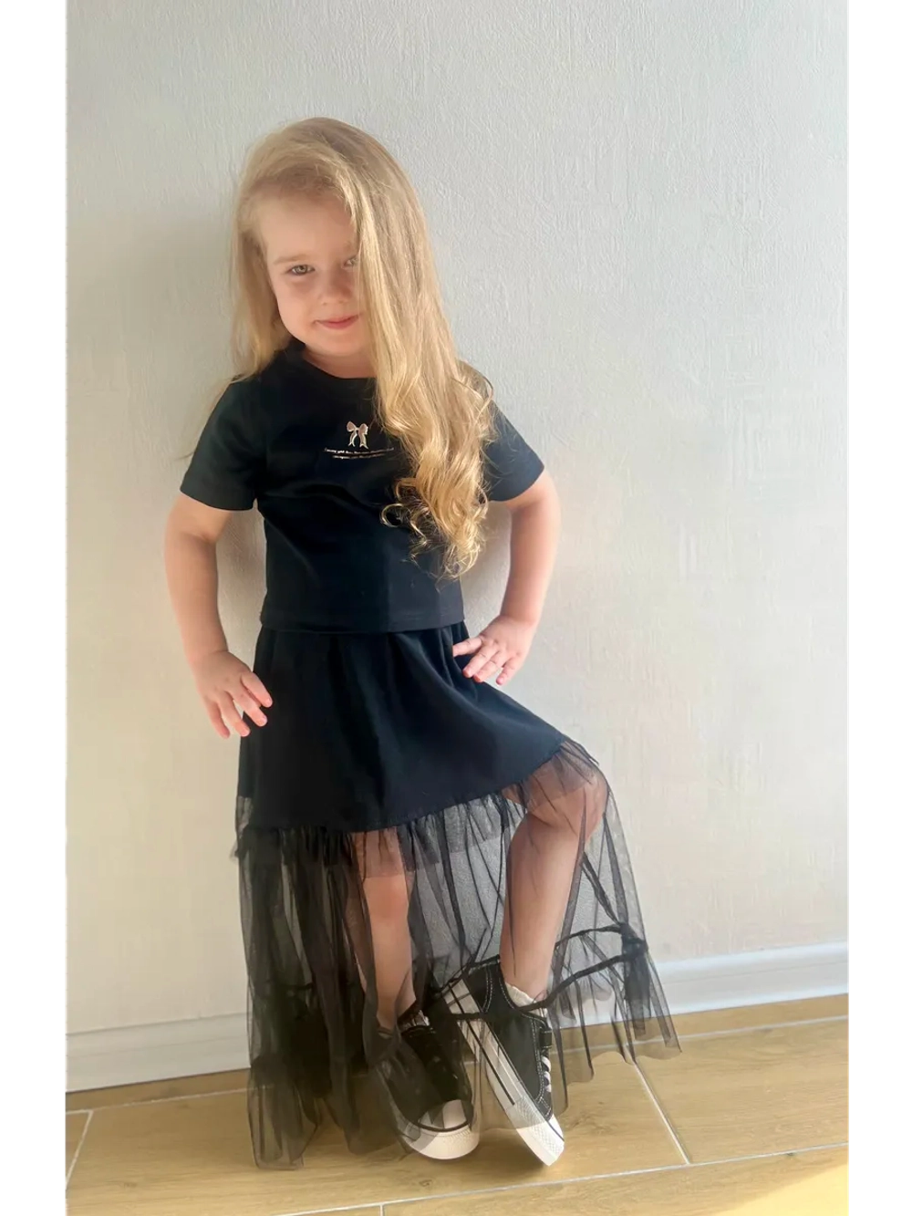 Костюм футболка с юбкой макси