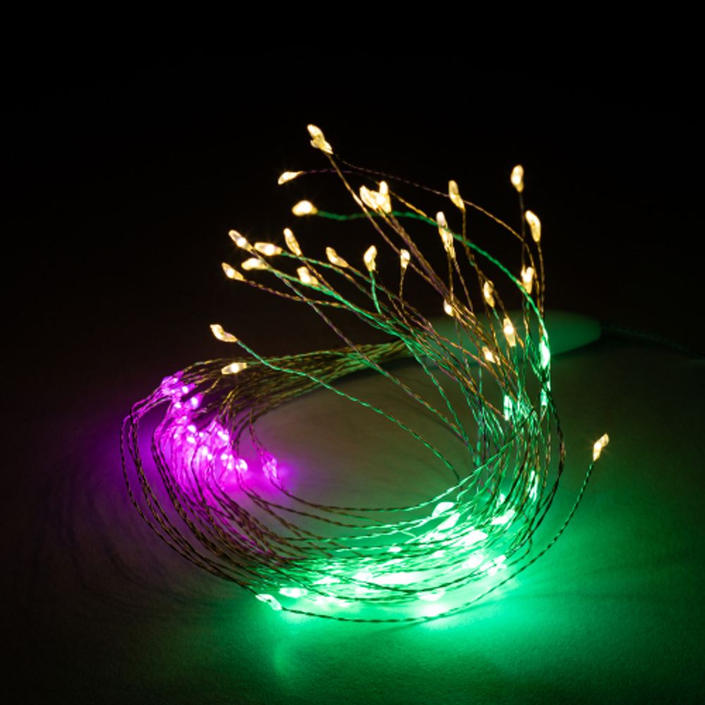 Светодиодная новогодняя гирлянда ЭРА ENIS-90M подвесной светильник Салют мультиколор 90 led 2*AA | Гирлянды