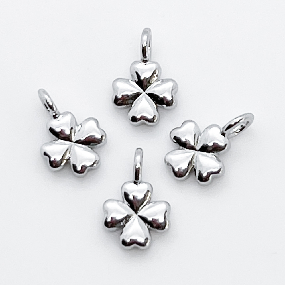 Подвеска Клевер, цвет серебро, размер 9*6 мм, цена за 1 шт