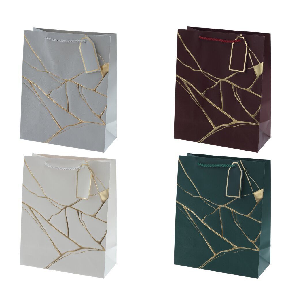 GAEM Пакет подарочный M (бумага 210г/м2, блок 12шт), L26 W12 H32 см, 4в.