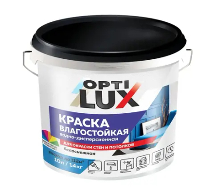 OPTILUX  Краска акриловая влагостойкая белоснежная 14кг (ИжСинтез)