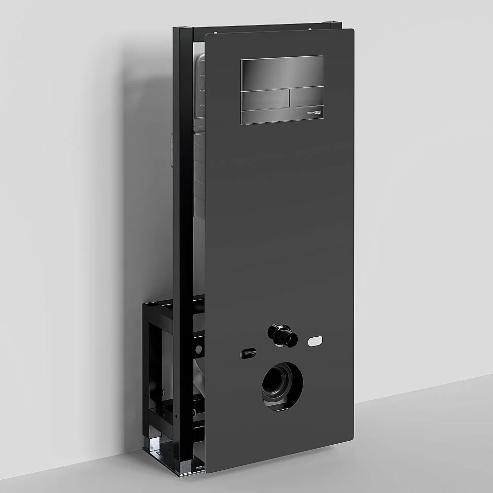 Инсталляция для унитаза WasserKraft Glan 66TLT.010.ME.BL.PB04 с черной глянцевой кнопкой