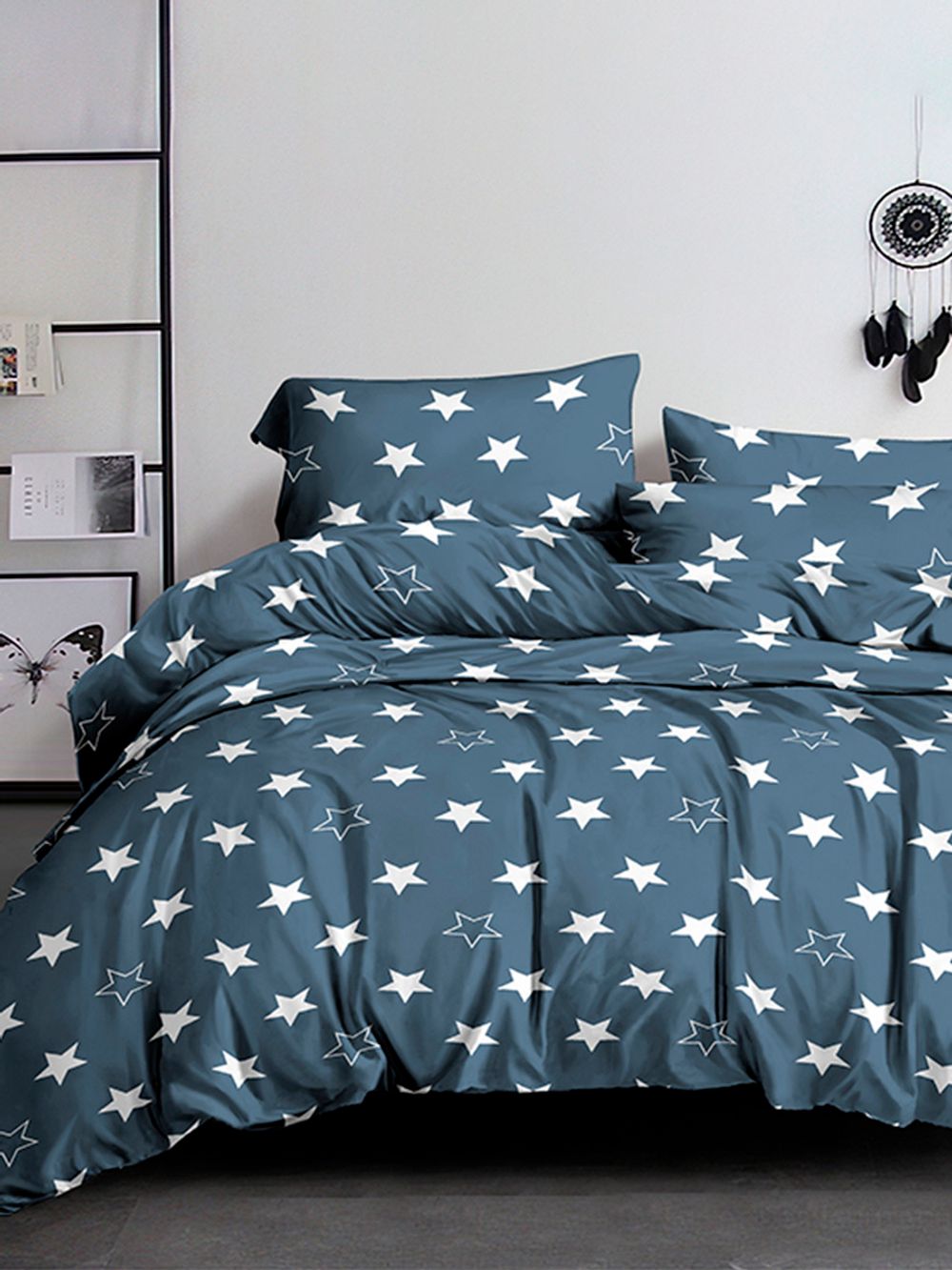 Простынь на резинке полисатин Simple House "Steloj" 140x200 см