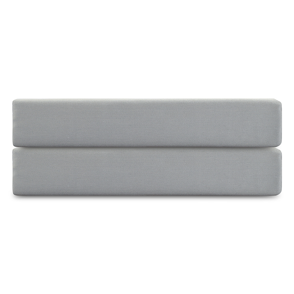 Простыня на резинке из премиального сатина светло-серого цвета из коллекции essential,  180х200х30 с