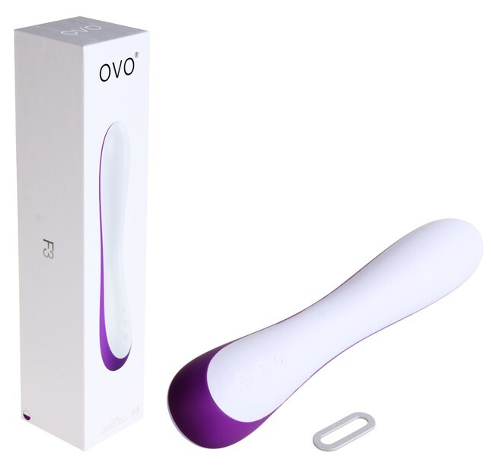 Силиконовый вибратор OVO (5 режимов) (Цвет: белый с фиолетовым)