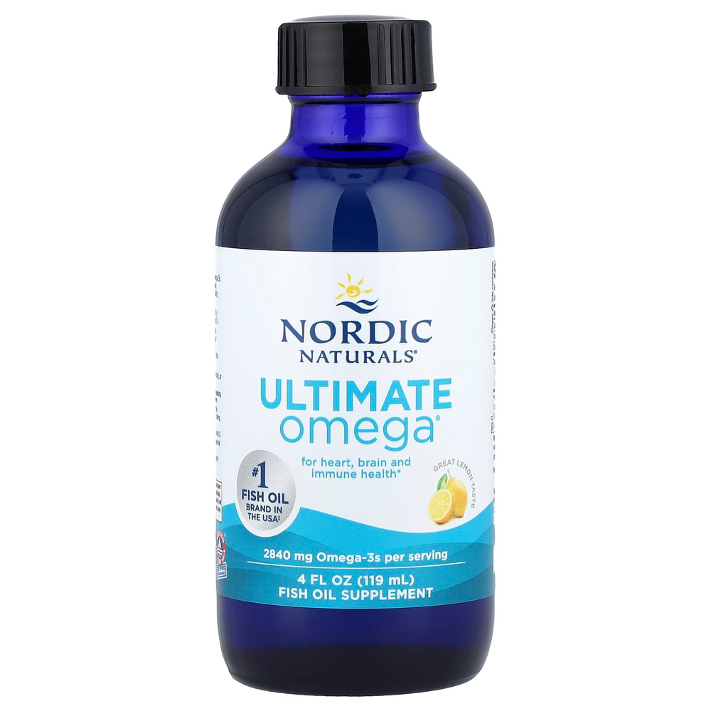 Nordic Naturals, Ultimate Omega®, с лимонным вкусом, 119 мл (4 жидк. унции)