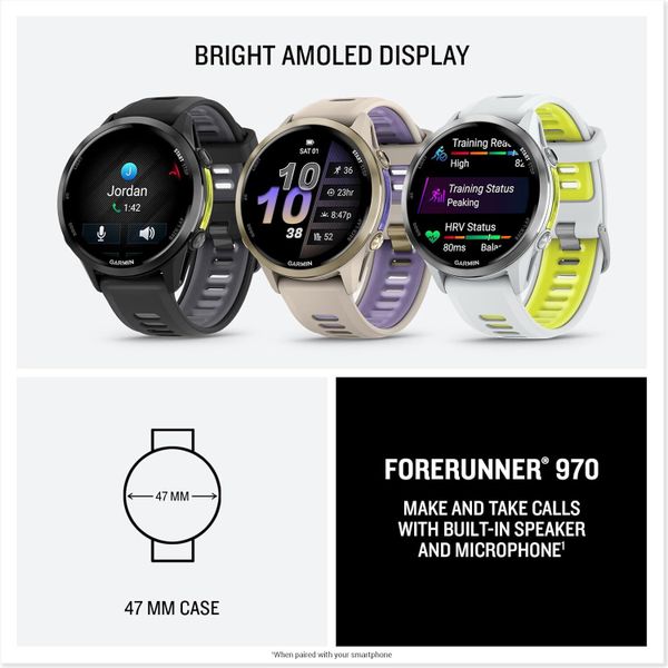 Умные часы Garmin Forerunner 970, Золотой | Soft Gold (010-02969-02 | 010-02969-62)