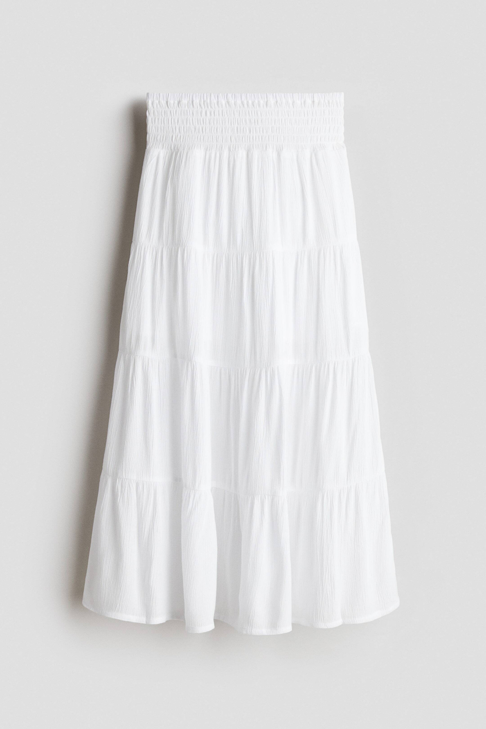 H&M Длинная юбка в складку, белый