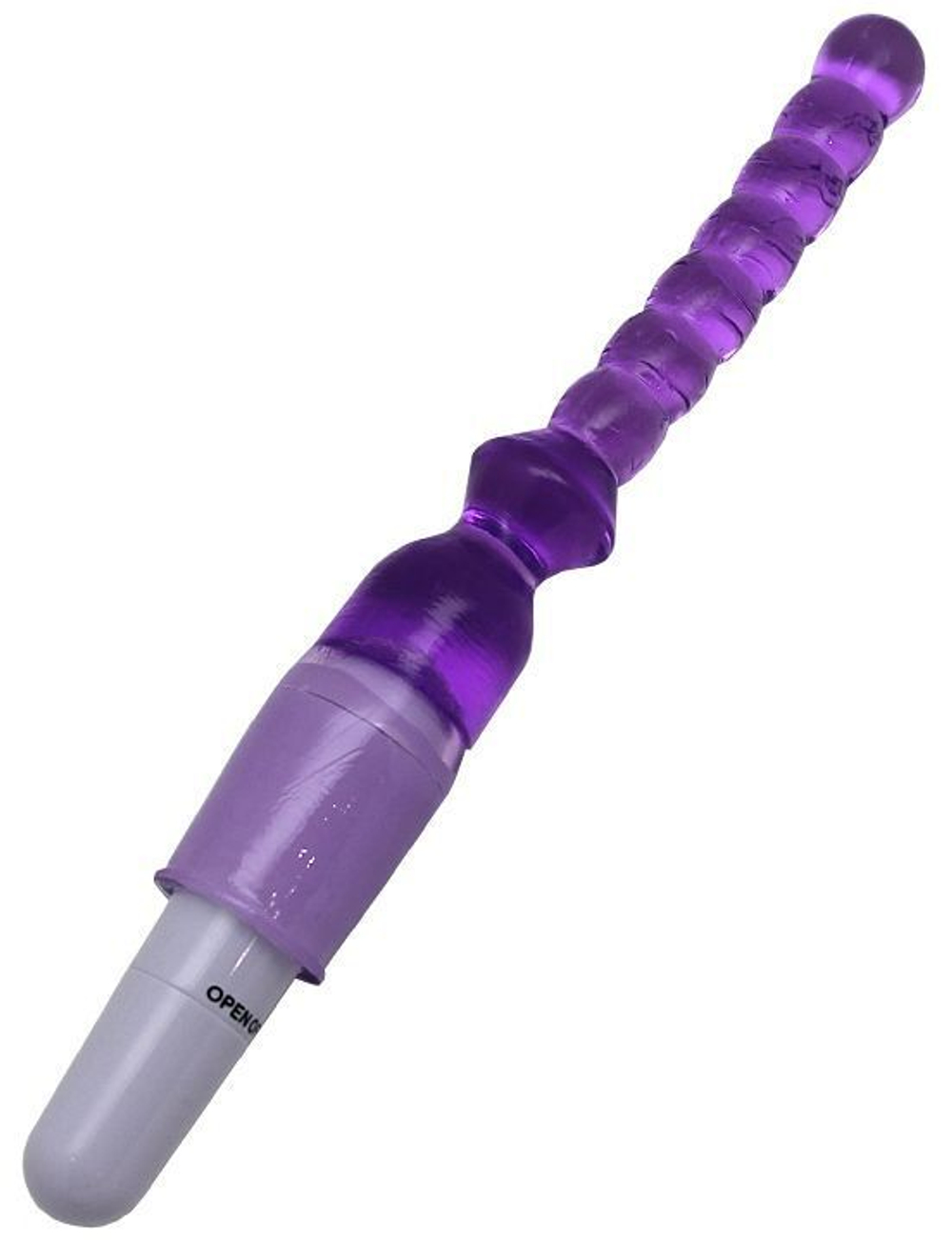 Фиолетовый гелевый анальный вибратор - 25 см.