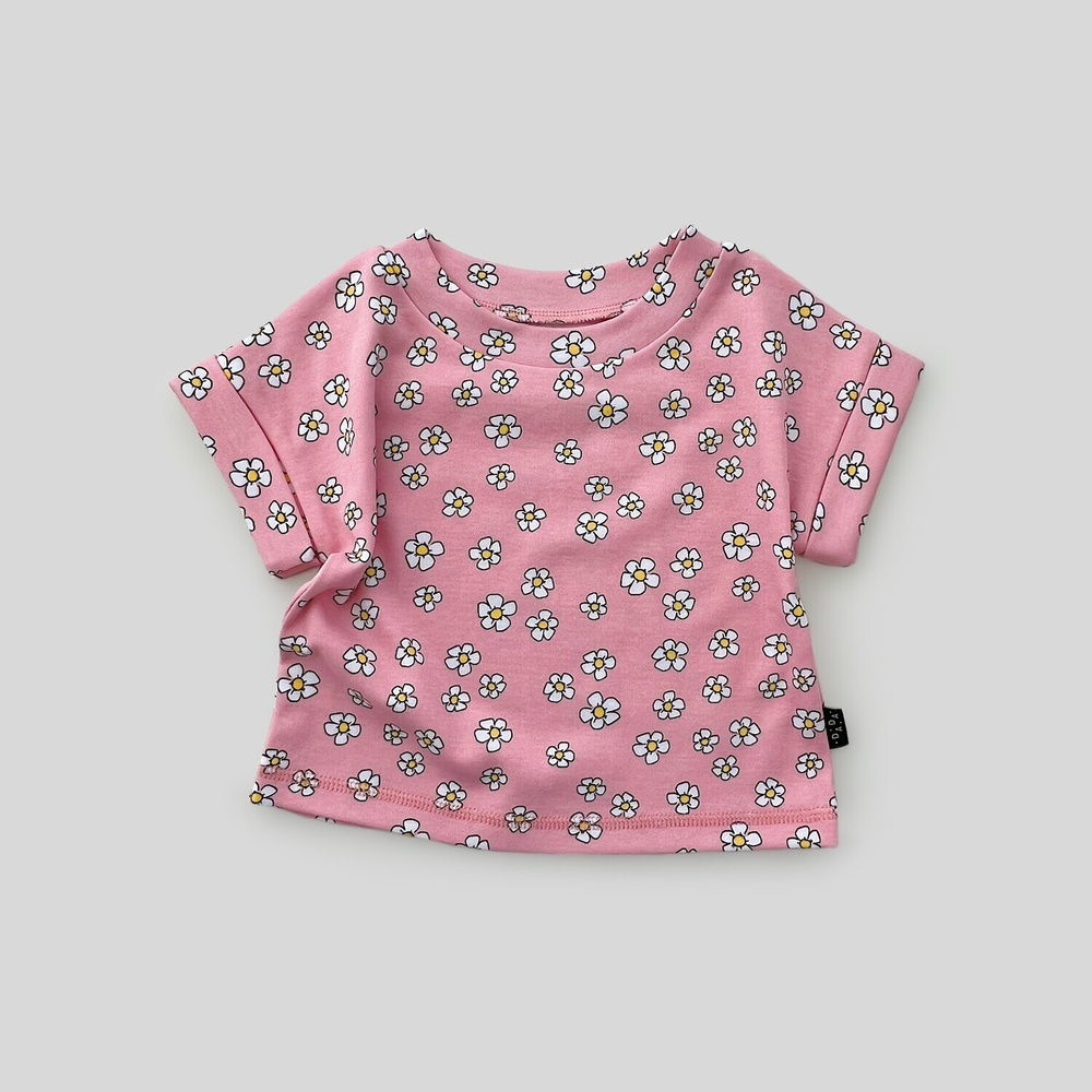 Футболка SQUARE (ромашки на розовом)