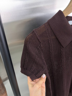 Футболка-поло женская арт. 0201 цвет "шоколадный"