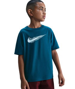 Детская теннисная футболка Nike Boys Multi Dri-FIT Short-Sleeve - green abyss/white