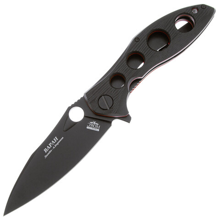 Складной нож НОКС Варан (Black Red) 335-708406 c клинком из стали D2, рукоять G10
