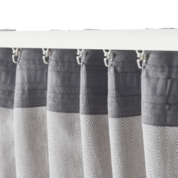 IKEA FJÄDERMOTT  (ИКЕА ФЙÄДЕРМОТТ)  -  Штора, 2 шт, на ленте/белый/серый, 145x300 см