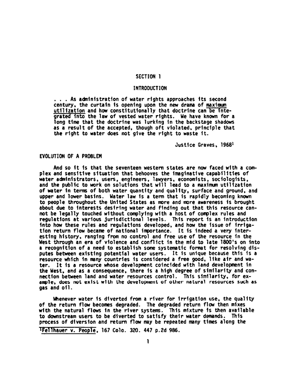 Western water laws and irrigation return flow | G. Radosevich