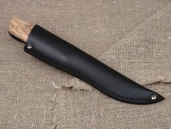 Якутский нож, сталь Х12МФ, рукоять карельская береза, кованый дол