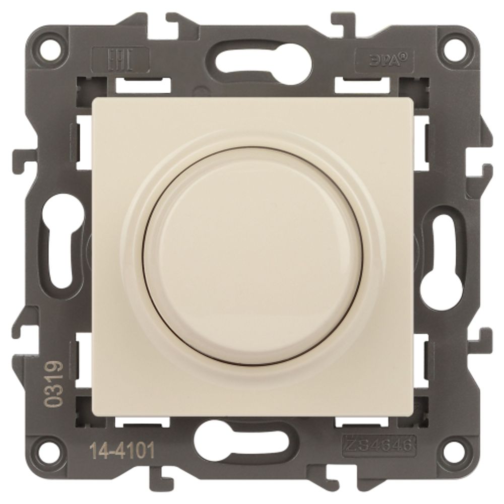 14-4101-02 ЭРА Светорегулятор поворотно-нажимной, 400ВА 230В, IP20, Эра Elegance, сл.кость | Elegance Слоновая кость