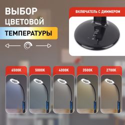 Настольный светильник ЭРА NLED-476-10W-BK светодиодный черный