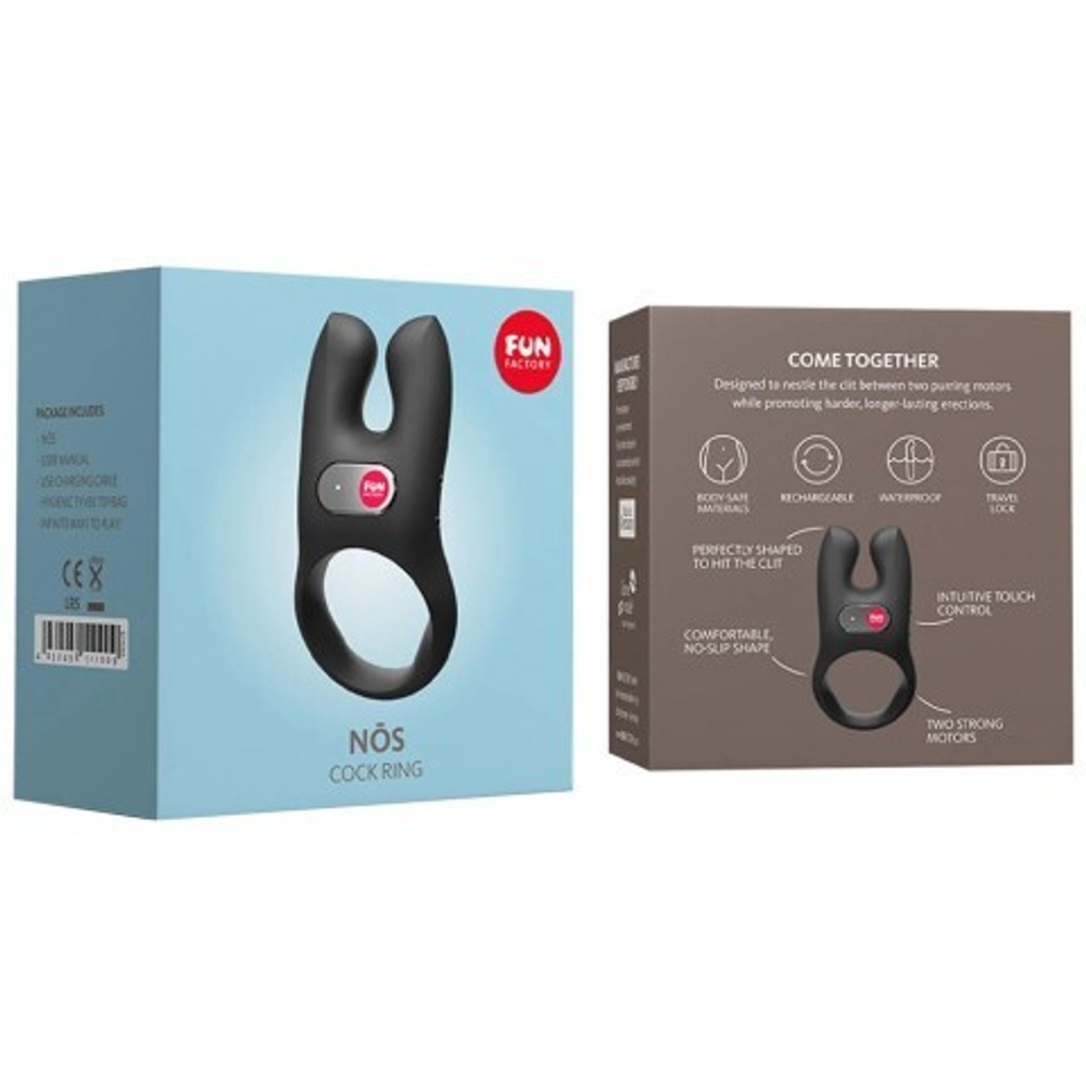 Эрекционное кольцо с вибрацией Nōs от Fun Factory (черное)