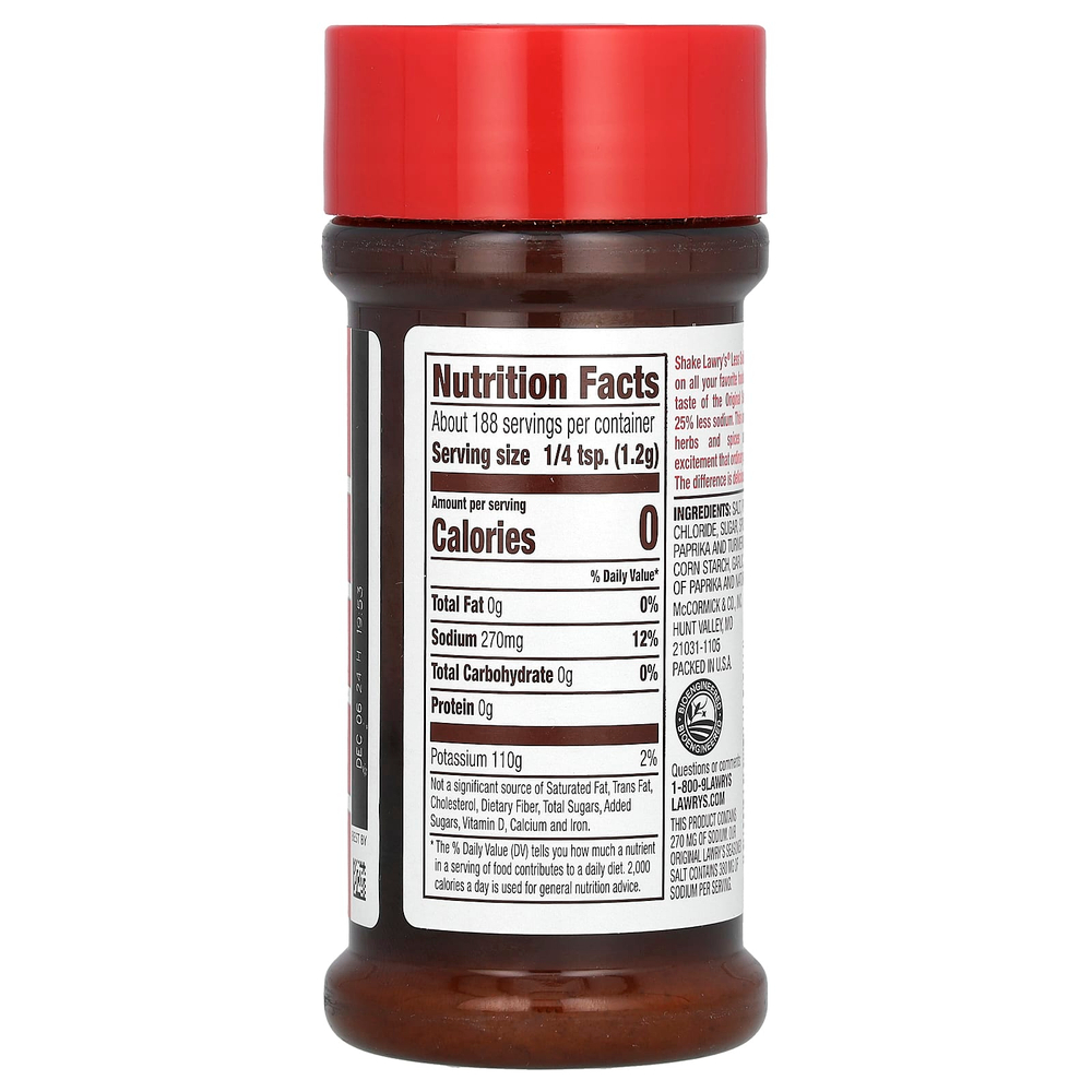 Lawry's, соль с приправами, с пониженным содержанием натрия, 226 г (8 унций)