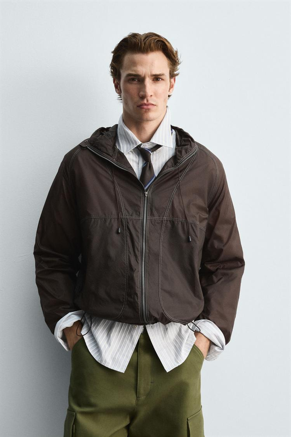 ZARA ВЕТРОВКА, КОРИЧНЕВЫЙ