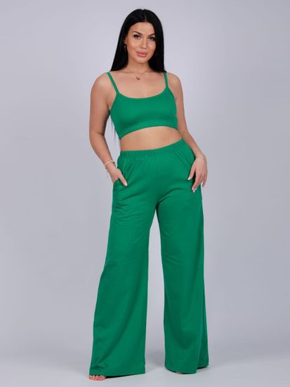 Пижама женская брюками с топом 100% хлопок Ивановский трикотаж