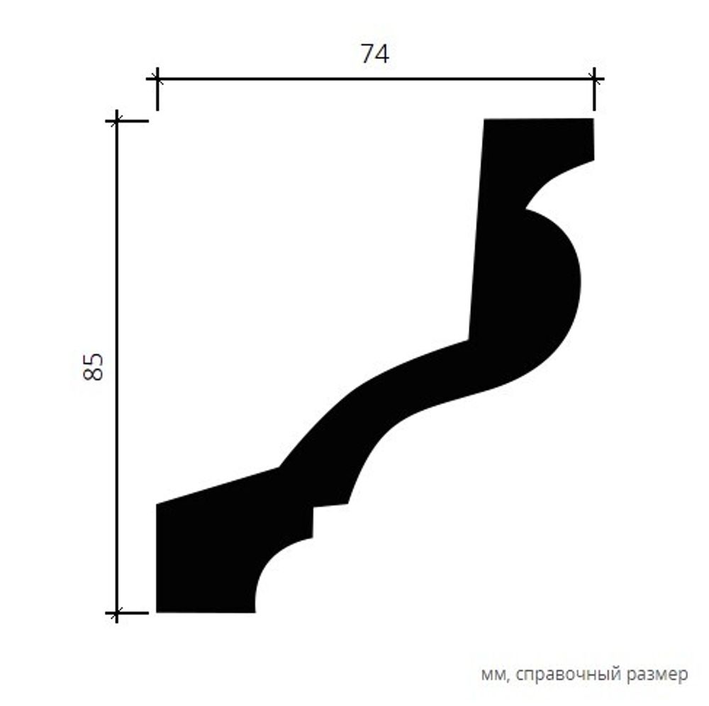 Карниз пенополиуретан, 2000x74x85 мм