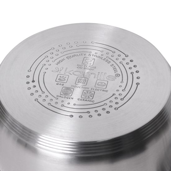 Кастрюля 6,5 л. из нержавеющей стали Kamille KM 5624S с крышкой