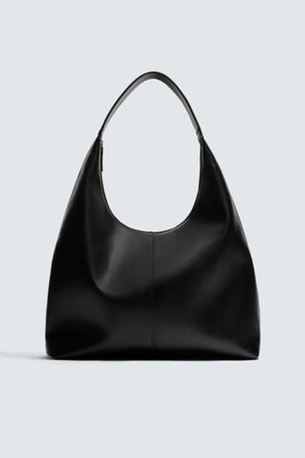 ZARA ОДНОТОННАЯ СУМКА-ШОПЕР, ЧЕРНЫЙ