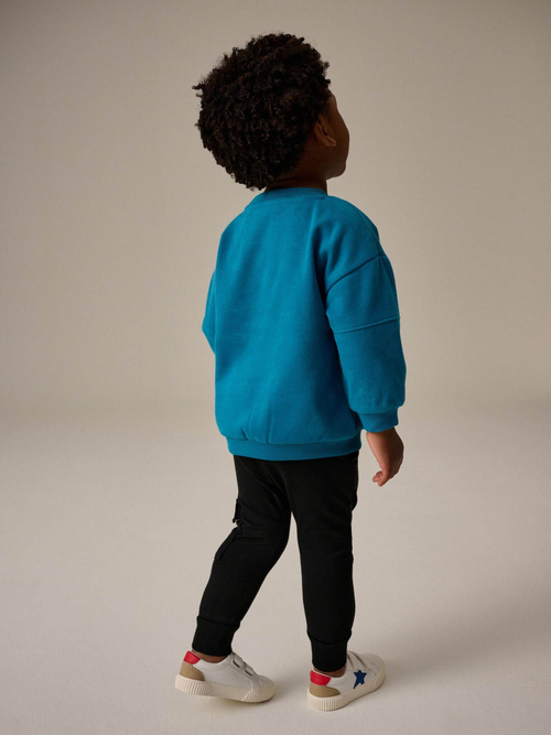 Толстовка и джоггеры в комплекте для мальчика Next N96-313, Черный, Синий