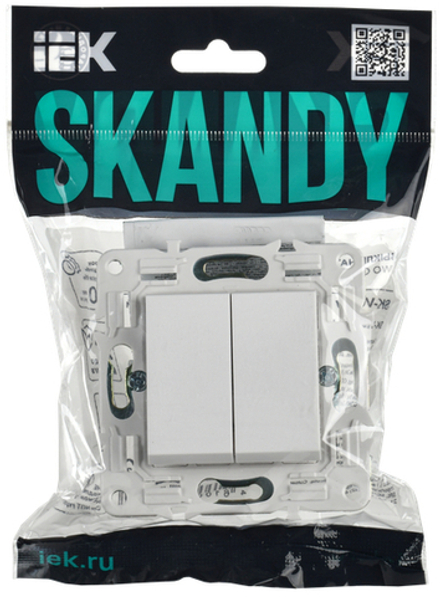 SKANDY Выключатель 2-клавишный проходной 10А SK-V05W арктический белый IEK