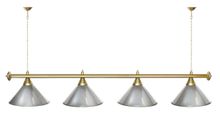 Лампа STARTBILLIARDS 4 пл. (плафоны зеленые,штанга зеленая,фурнитура золото)